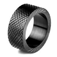 10mm new fashion black stainless steel ring punk motorcyclist rings best cool jewelry for boyfriend men