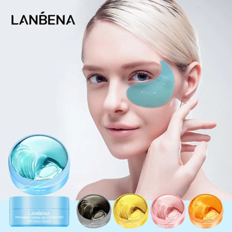 LANBENA Collagen Eye Patches 60 Pcs Eye Bags Removal Wrinkles Circles Retinol Vc Hyaluronic Acid Eyes Sleep Mask Face Skin Care