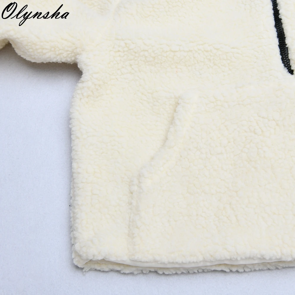 

Fashion Thicken Lamb Wool Pullovers Sweater Woman Long Sleeve Zip Turtleneck Crop Tops 2020 Autumn Knitted Outerwear Coat Warm