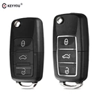 KEYYOU 10X Складной автомобильный чехол для ключей для Volkswagen Vw Jetta Golf Passat B5 B6 Beetle Polo Bora Caddy MK5 Skoda 3 кнопочный дистанционный чехол