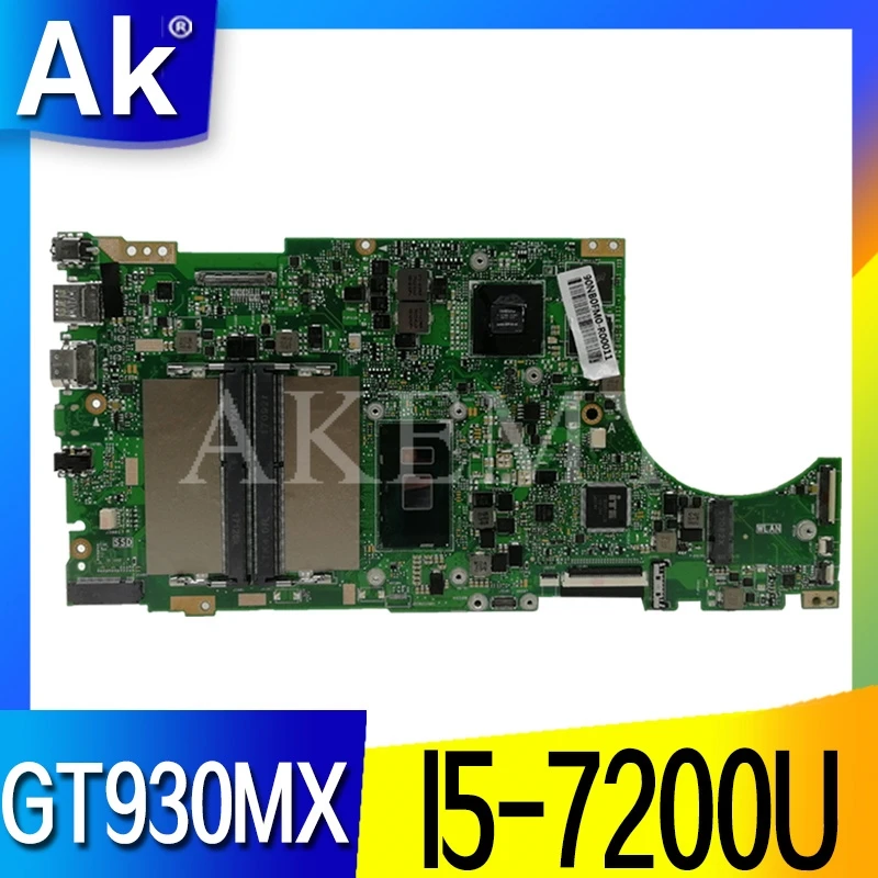

Akemy For ASUS X510U X510UN X510UR X510URR X510UQ Laotop Mainboard X510UR Motherboard W/ I5-7200U GT930MX