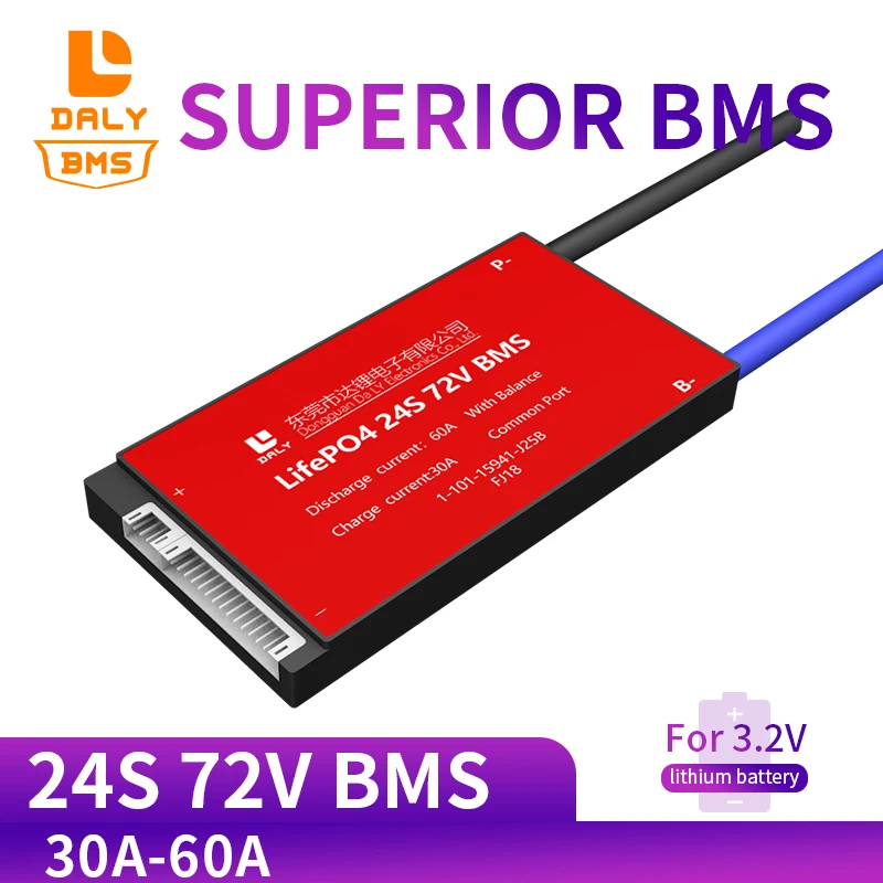 Литиевый аккумулятор lifepo4 24s 72V 30A 40A 50A 60A bms для электровелосипеда скутера с