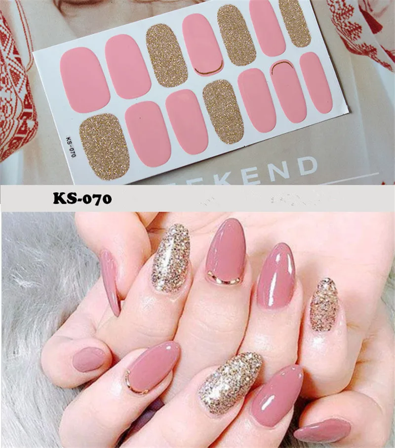 14 наконечников/набор полное покрытие наклейки для ногтей обертывания украшения