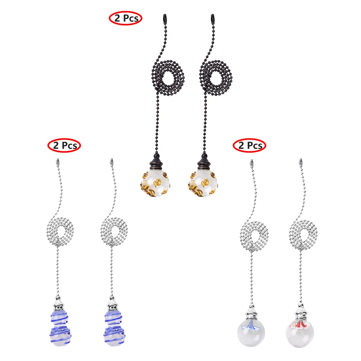 2 шт. светильник декоративные подвесные цепочки для вентилятора из хрустального