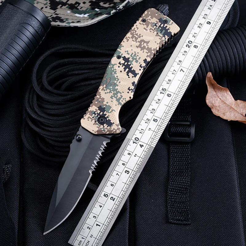 

Outdoor Pocket Knife Wilderness Survival Tactical Knife Multifunctional Outdoor Folding Knife With Flintstone