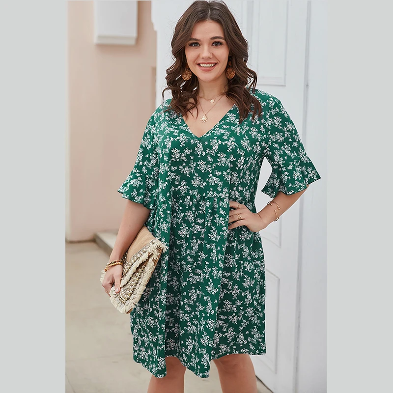 

4XL Plus Size Skirt плае ленее женское2021 Summer Women's Dress Vestido De Mujer Elegant Robe Femme For Commute Daily Casual