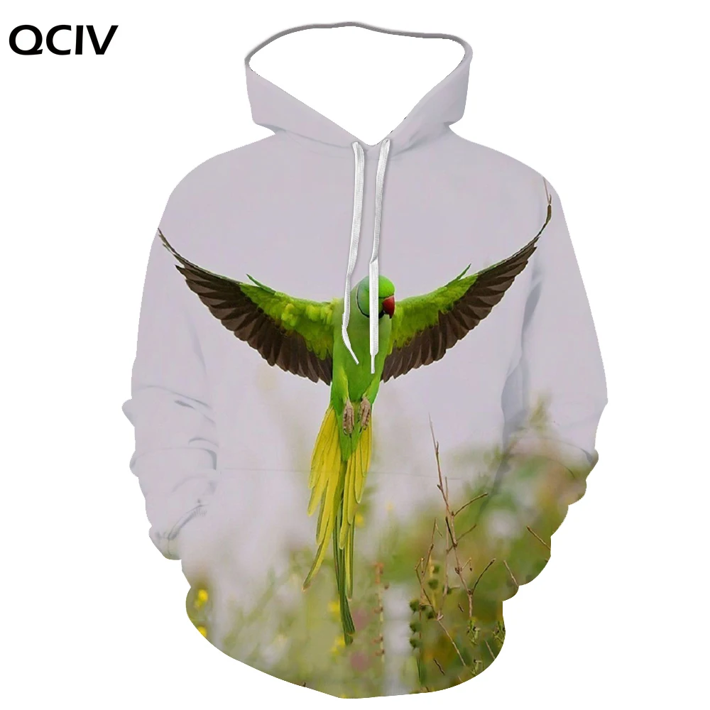 

New comfortable hoodie fashion spring and autumn parrot animal 3D digital printing hooded sweatshirt