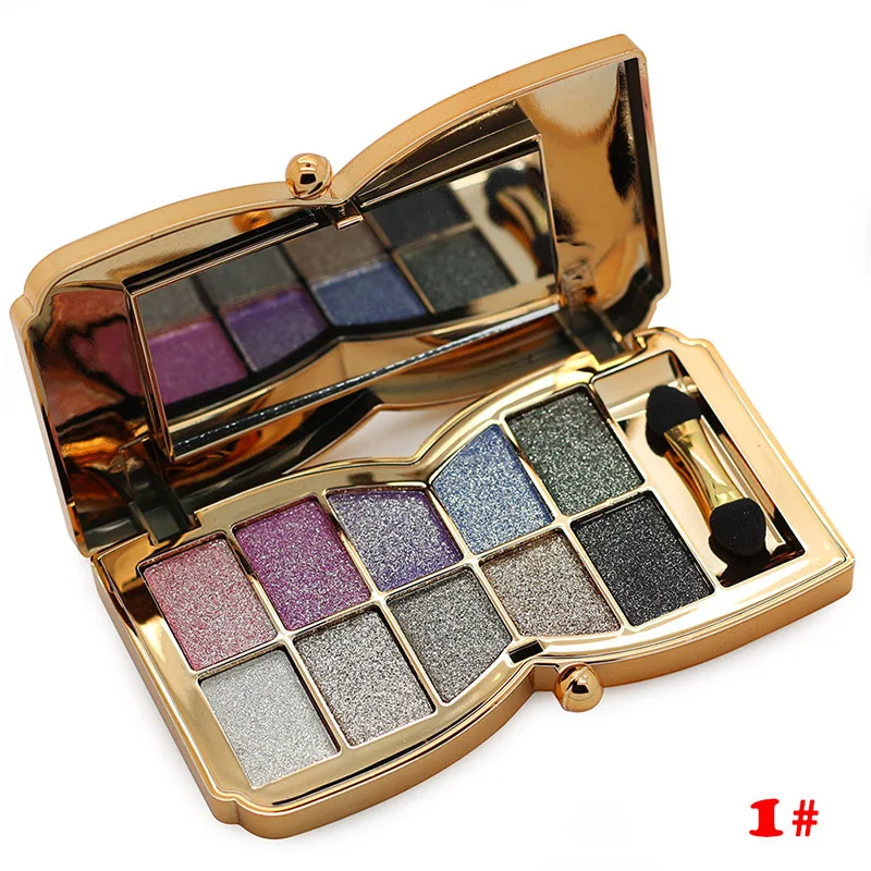 10 цветов Алмазные открытые тени для век Палитра Косметика Яркие Красочные Тени