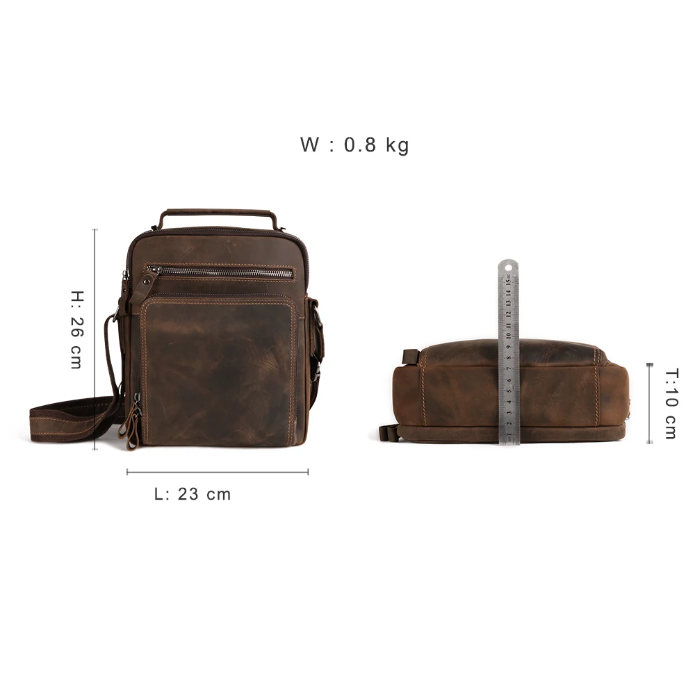 

Crazy Horse Leather Bag Men's Shoulder Bag Men's Vintage Messenger Bag InclinedShoulder Bag Handbag Fashion Leisure Business Bag