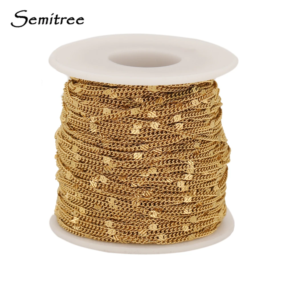 

2 Meters Stainless Steel Flat Curb Chains Bulk for DIY Jewelry Making Accessories Handmade Necklace Findings Bracelets Supplies