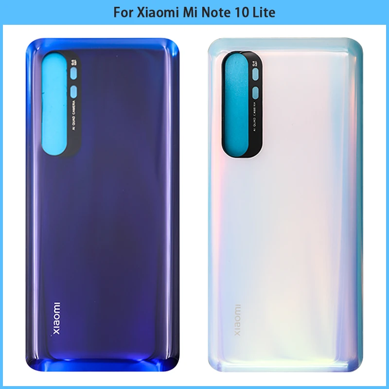 

10PCS New 6.47" For Xiaomi Mi Note 10 Lite Battery Back Cover 3D Glass Panel Mi Note10 Lite Rear Door Housing Case Cover Replace