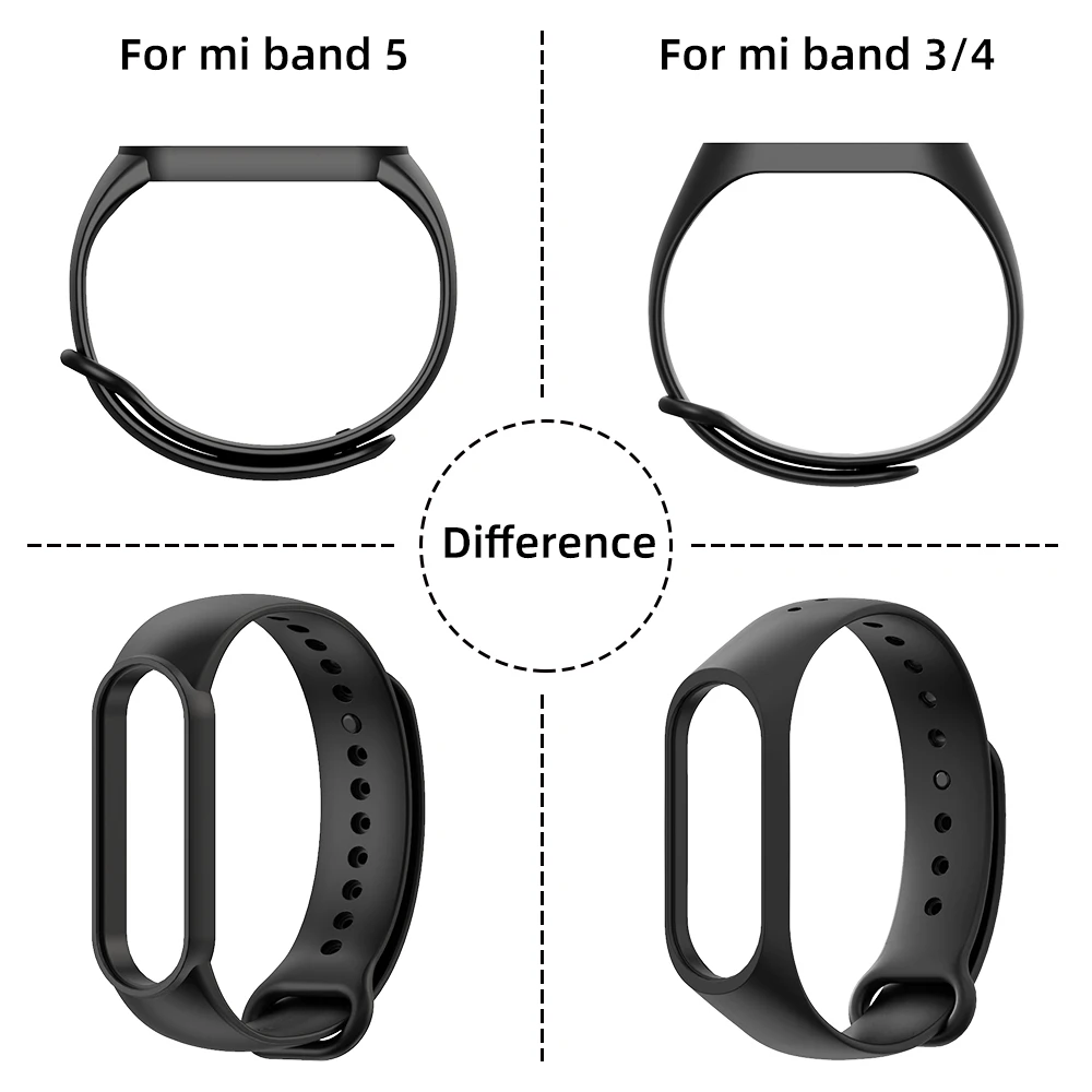 Ремешок силиконовый для Mi Band 3 4 5 наручный смарт браслет Xiaomi 5|Смарт-аксессуары| |