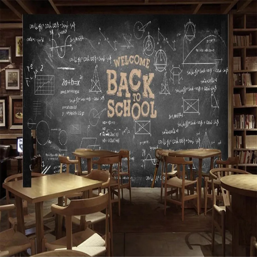 3D-обои Milofi на заказ роспись ретро ностальгическая черная доска формула бар фон