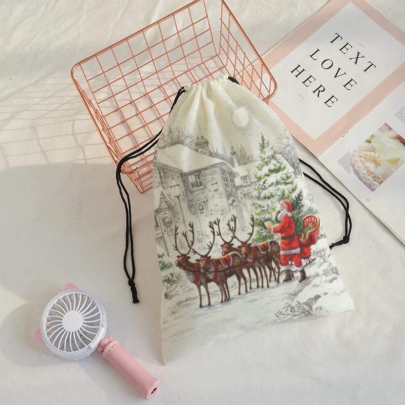 Подарочная карманная сумка с рождественским принтом рождественский подарок