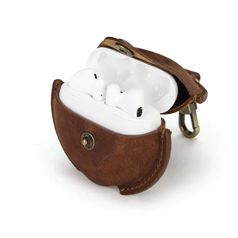 Genuine leather Bluetooth Earphone Case Protective Cover For Huawei Freebuds 3 New Headset Accessories With Hook | Электроника