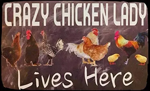 

SIGNCHAT Crazy Chicken Lady Sign Hen House Coop Rooster Farm Signs Wall Decoration Metal Sign 8x12 inch Poster SP137