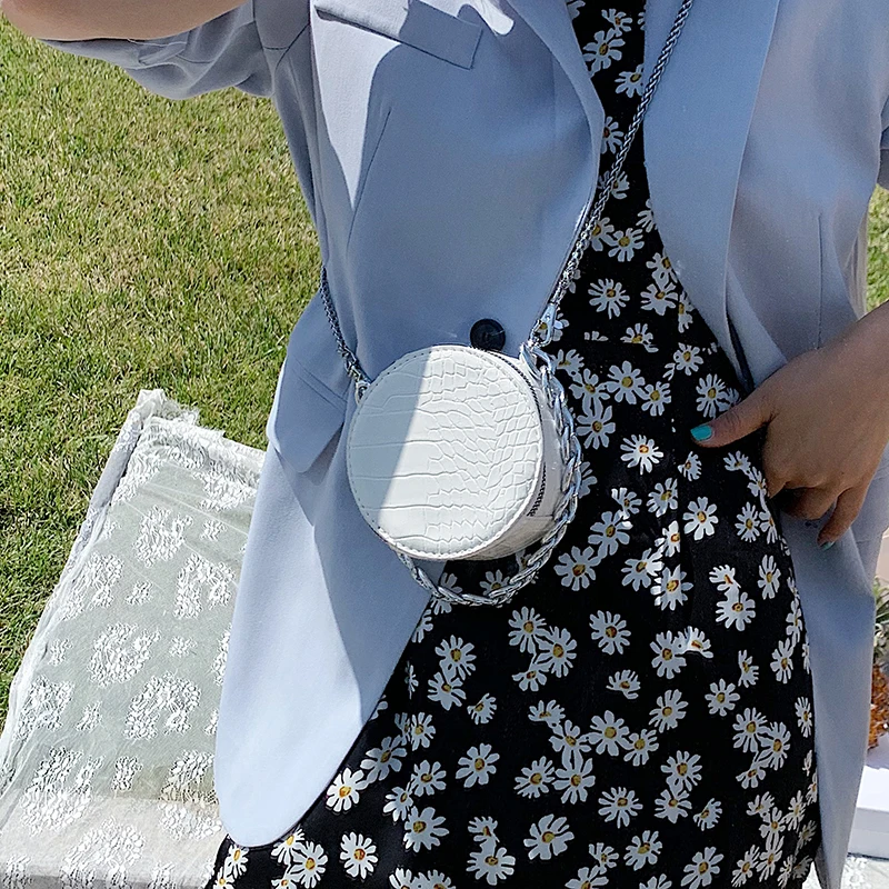 Миниатюрная круглая Сумка тоут с узором под камень Новинка лета 2020 женская