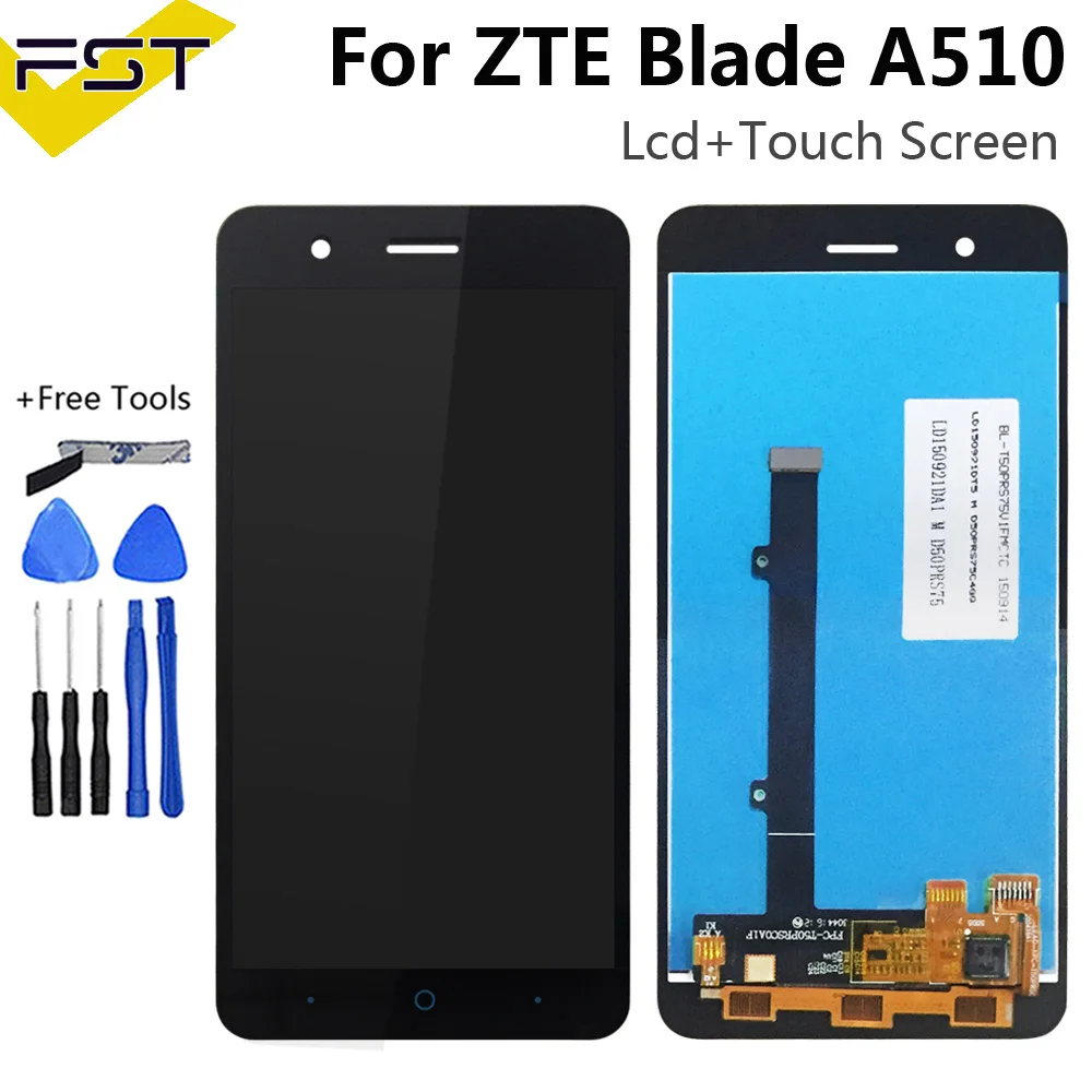 

ЖК-дисплей и сенсорный экран для ZTE Blade A510, хороший дигитайзер в сборе, замена для ZTE Blade A510, ЖК-экран с инструментами
