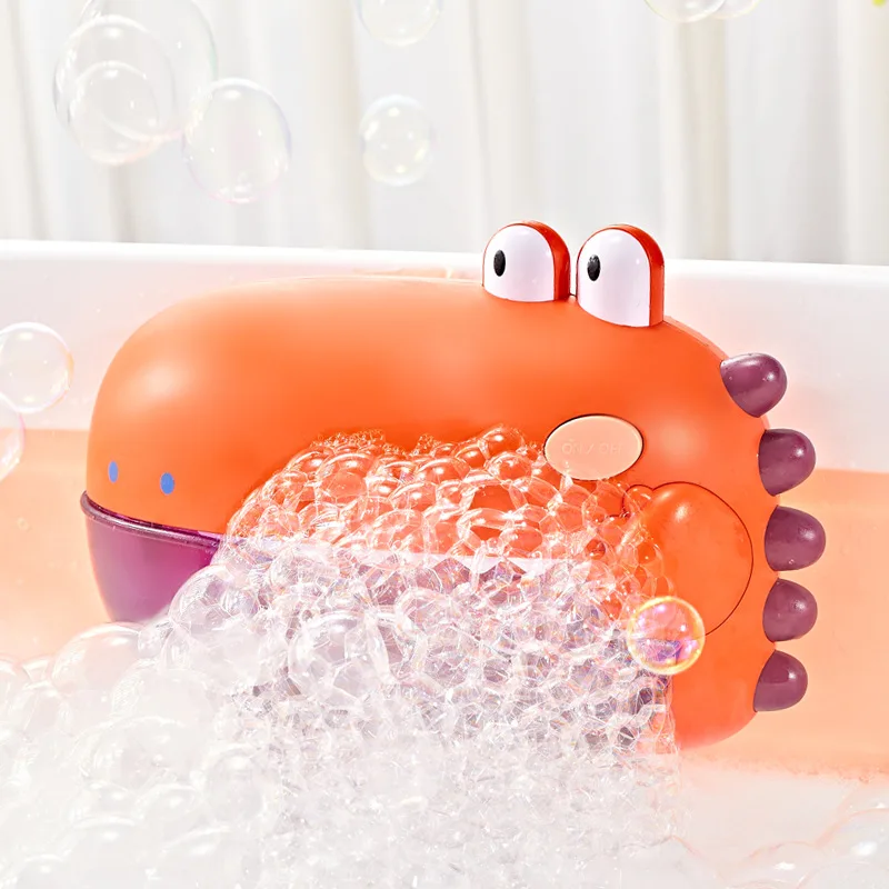 

2021 New Summer Baby Bath Toys Music Dinosaur Animal Bubble Machine Automatic Spit Blower Manufacturer With Music & Suction Cup