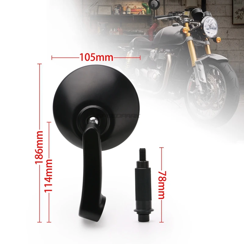 

NEW Motorcycle Rear View Mirrors Handle 17mm Diameter Round Bar End Cafe Racer For SPORTSTER 883 1200 XL X48 Street 750 Dyna