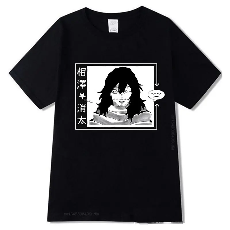 Unisex Sleepy Shota Aizawa T-Shirt My Hero Academia Boku No Hero Anime Loose Short Sleeve Cute Women T-Shirt