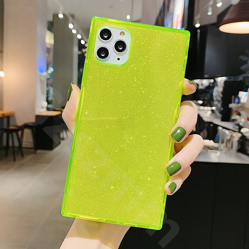 

Fashion 3D Rhombus Texture Coque for Iphone 11 12 Pro Max Case Glossy Soft Silicon Case for Iphone 7 8Plus Xr XSMax Square Cover
