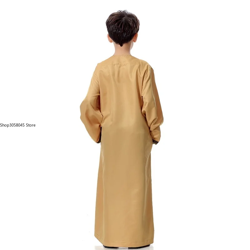 Boy Children Abaya Dubai Kaftan Oman Arabic Qatar Muslim Kids Hijab Robe Caftan Marocain Ramadan Saudi Arabia Islamic Clothing