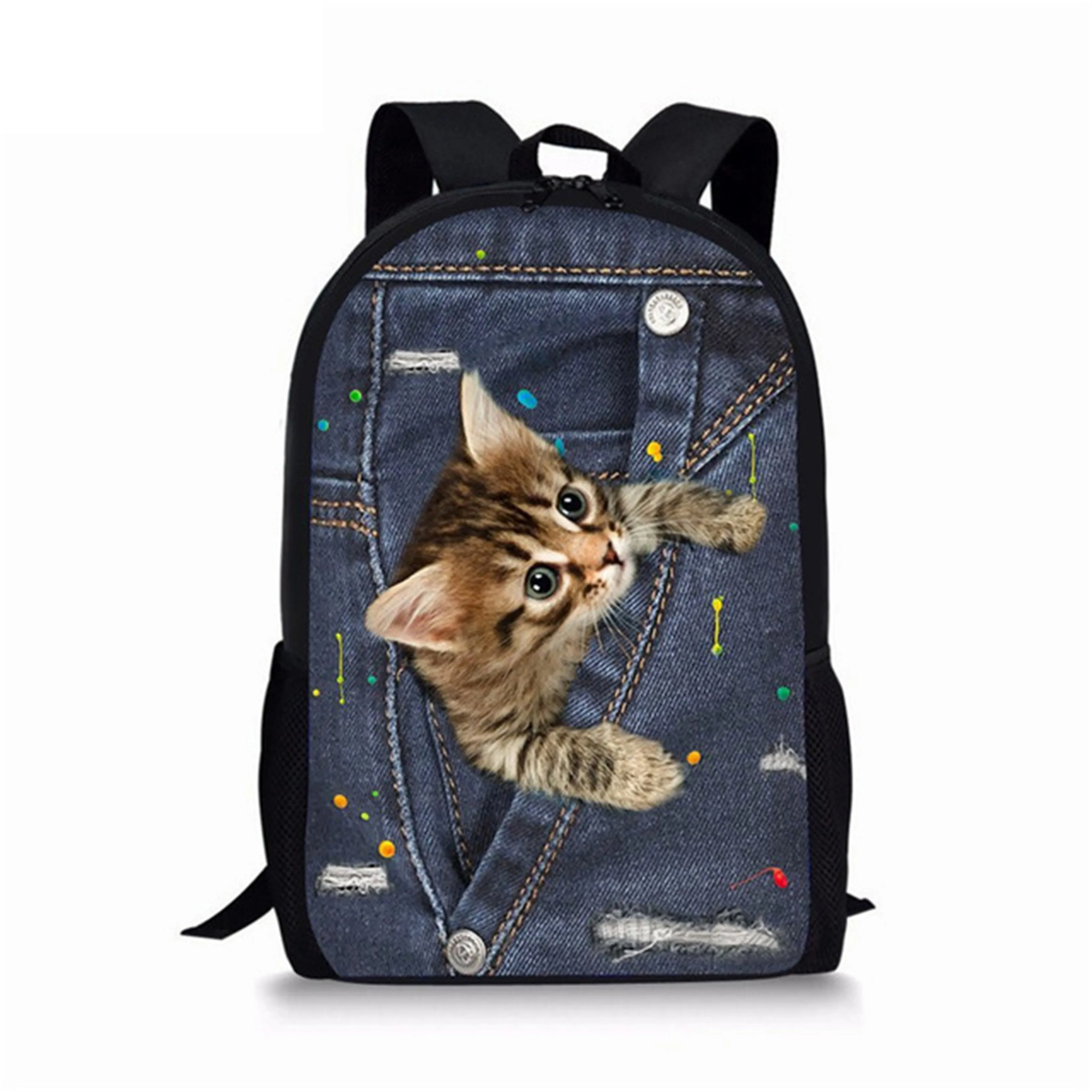 HaoYun Fashion Children's School Backpack Little Animal Pattern Toddlers School Bags Kawaii Cats Design Teenagers Travel Bags