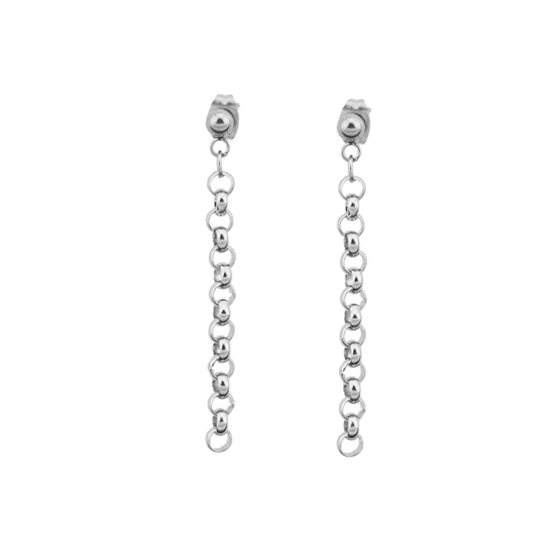 

Simple Stainless Steel Long Chain Pendant Earrings For Women Korean Fashion Punk Metal Unfading Jewelry Wholesale