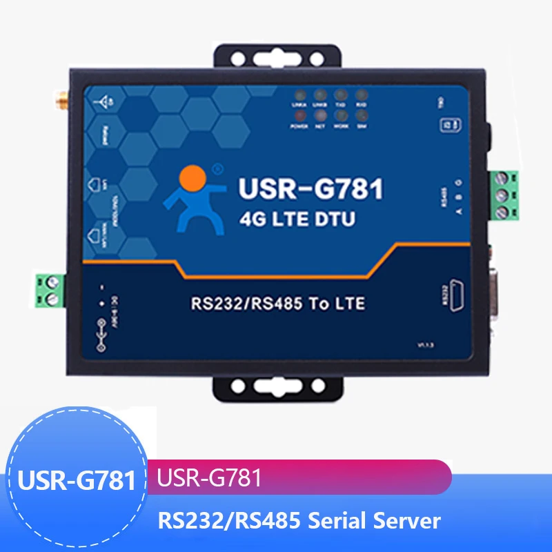 USR-G781 промышленная Прозрачная передача данных RS232/RS485 Серийный до 4G LTE DTU модем