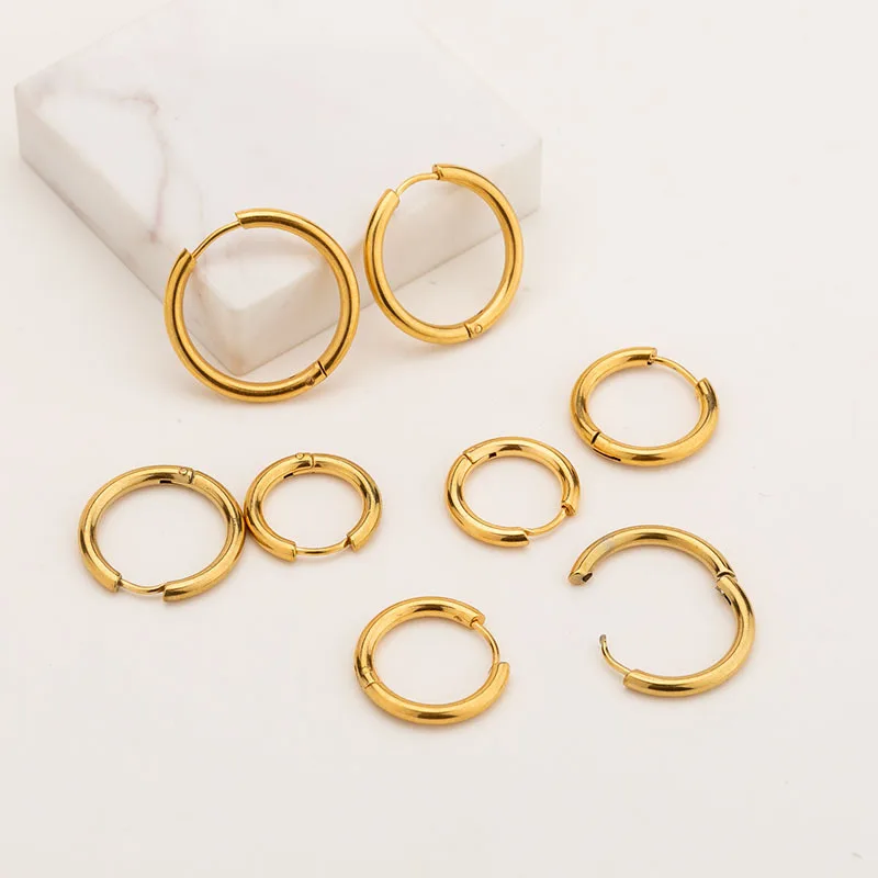 5 шт. гипоаллергенные серьги-кольца 8-20 мм из нержавеющей стали 316L - купить по