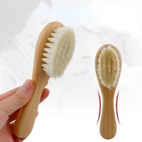 1pc baby care pure natural wool baby wooden brush comb brush baby newborn hairbrush infant comb head massager beauty tools