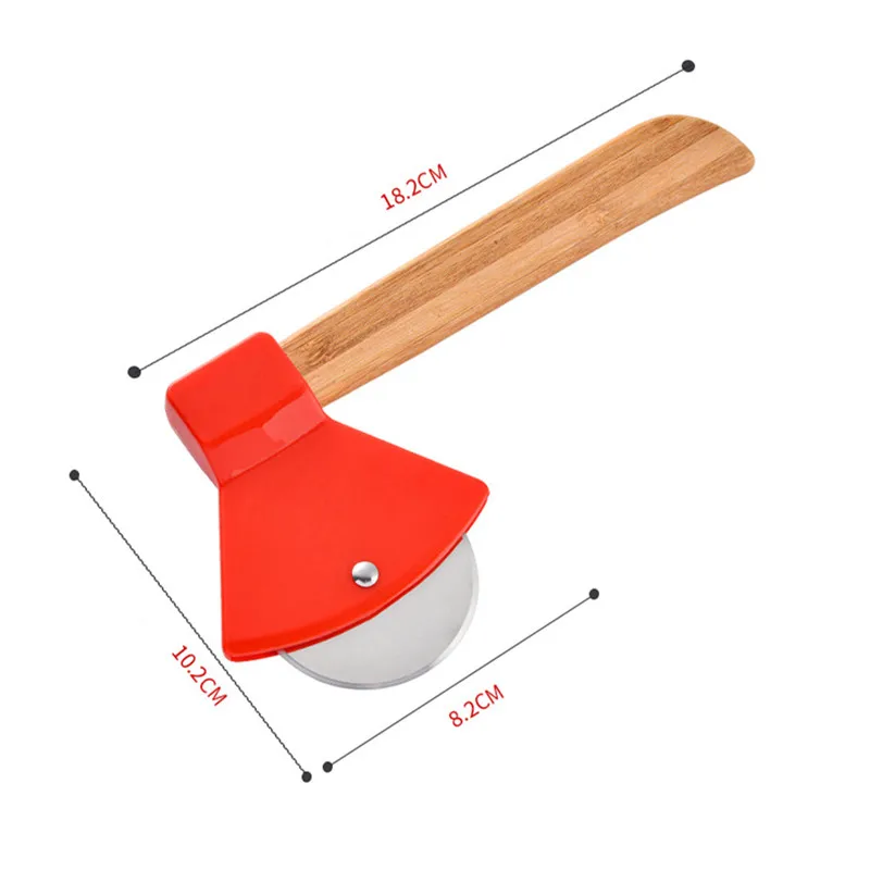 Топор бамбуковый нож с ручкой для пиццы вращающееся лезвие дома режущие кухонные