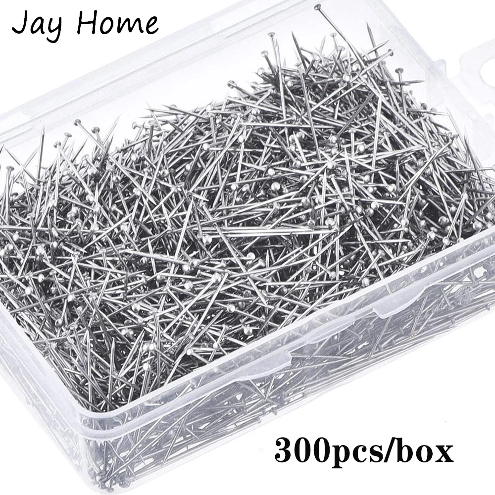 300 шт. 35 мм Нержавеющая сталь швейные булавки прямые лоскутное шитье шпильки