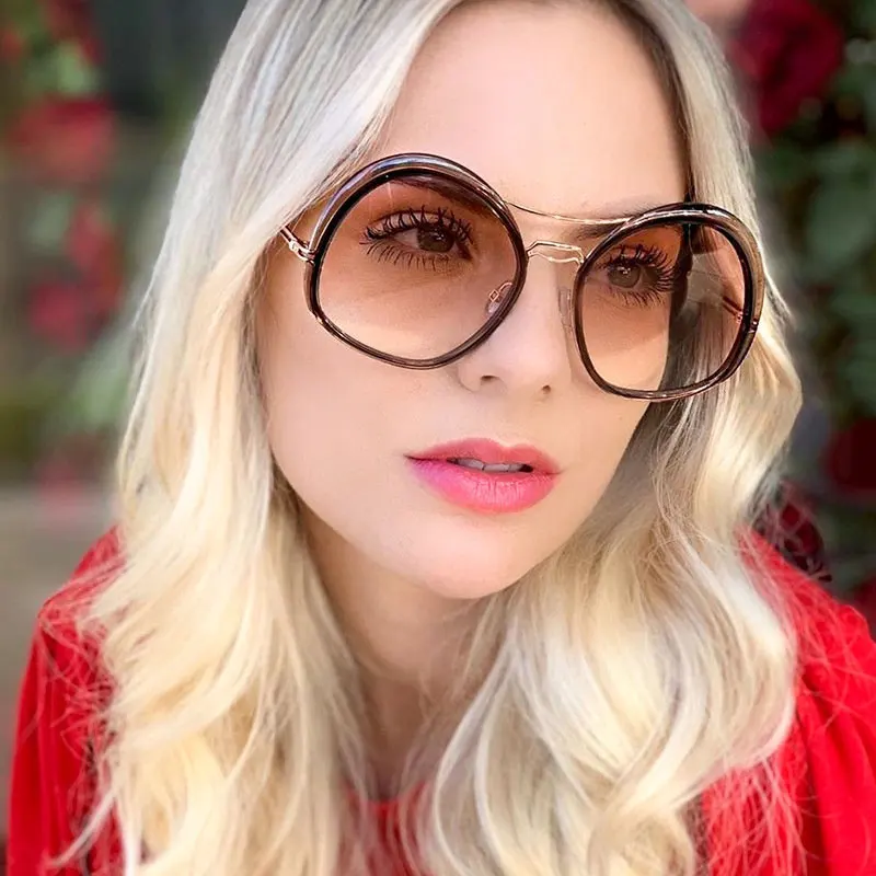 Большие коричневые солнцезащитные очки 2020 тренды для женщин роскошный бренд