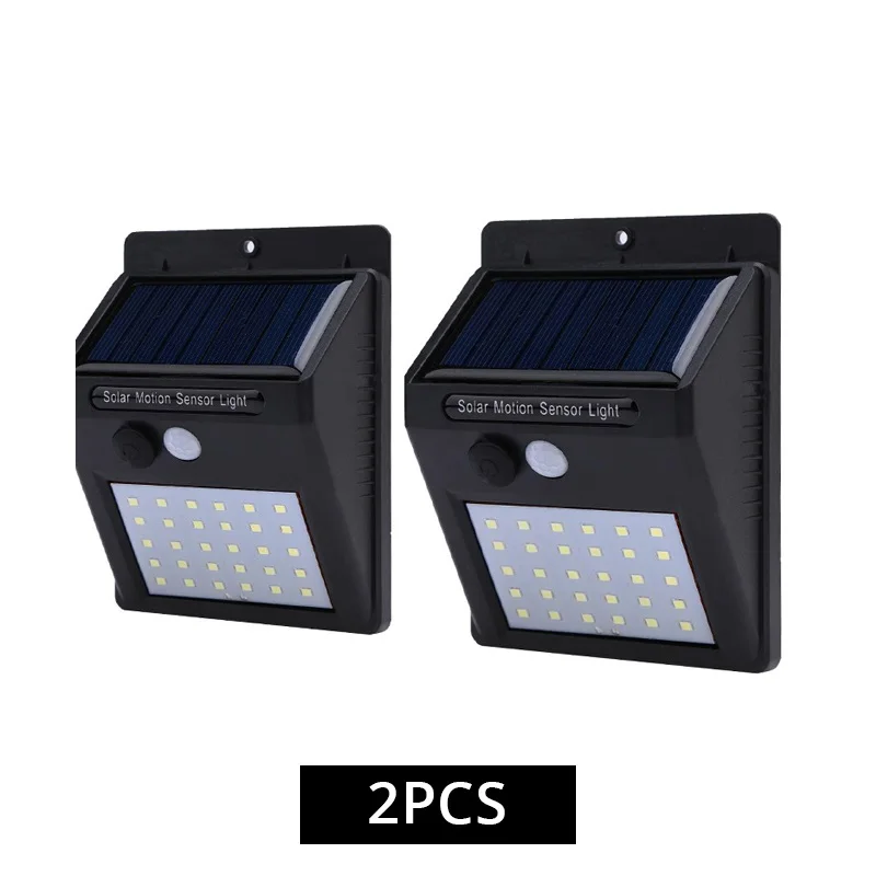 2 Pack IP65 водонепроницаемые солнечные лампы 30 светодиодный Солнечный свет открытый 120 градусов датчик угла для сада гаража двора патио - Испускаемый цвет: 2 Pack