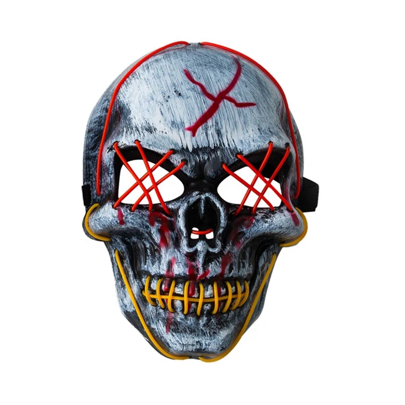 Хэллоуин Череп светодиодный холодсветильник светящаяся маска страшный ужас
