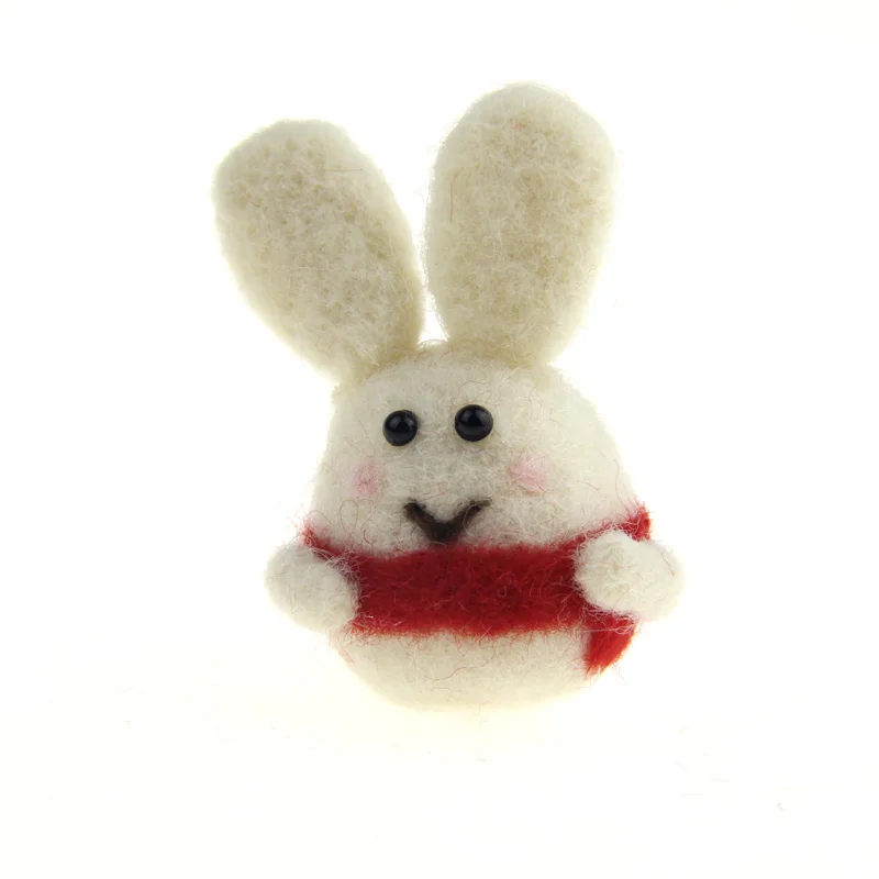 White bunny 1 шт. Zasy игла Шерсть Войлок Рождество мультфильмы ручной работы DIY колыбели - Цвет: White bunny