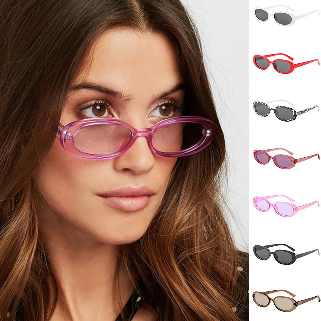 Маленькая оправа солнцезащитные очки Ретро стиль неправильная форма женские