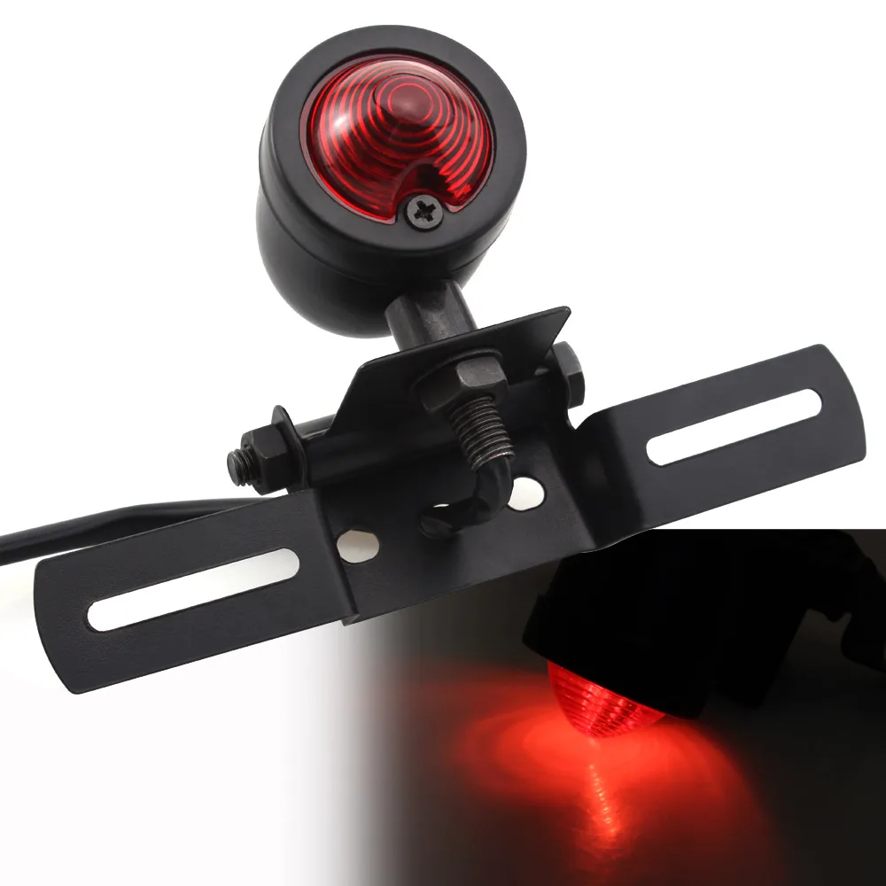

Universal Red Lens License Plate Holder Tail Light For Harley Honda Yamaha Suzuki Cafe Racer Motorcycle Running Brake Stop Lamp