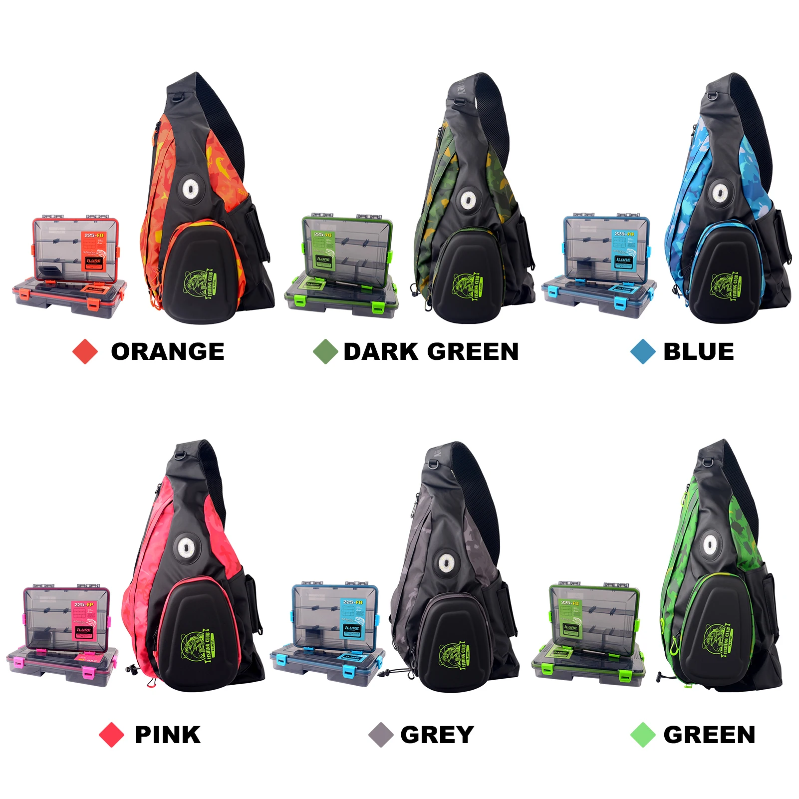 

Single Shoulder Bag Fishing Tackle Bag Hiking Shoulder Storage Bag Fishing Gear Bag With 2 Bait Boxes LED Warning Light