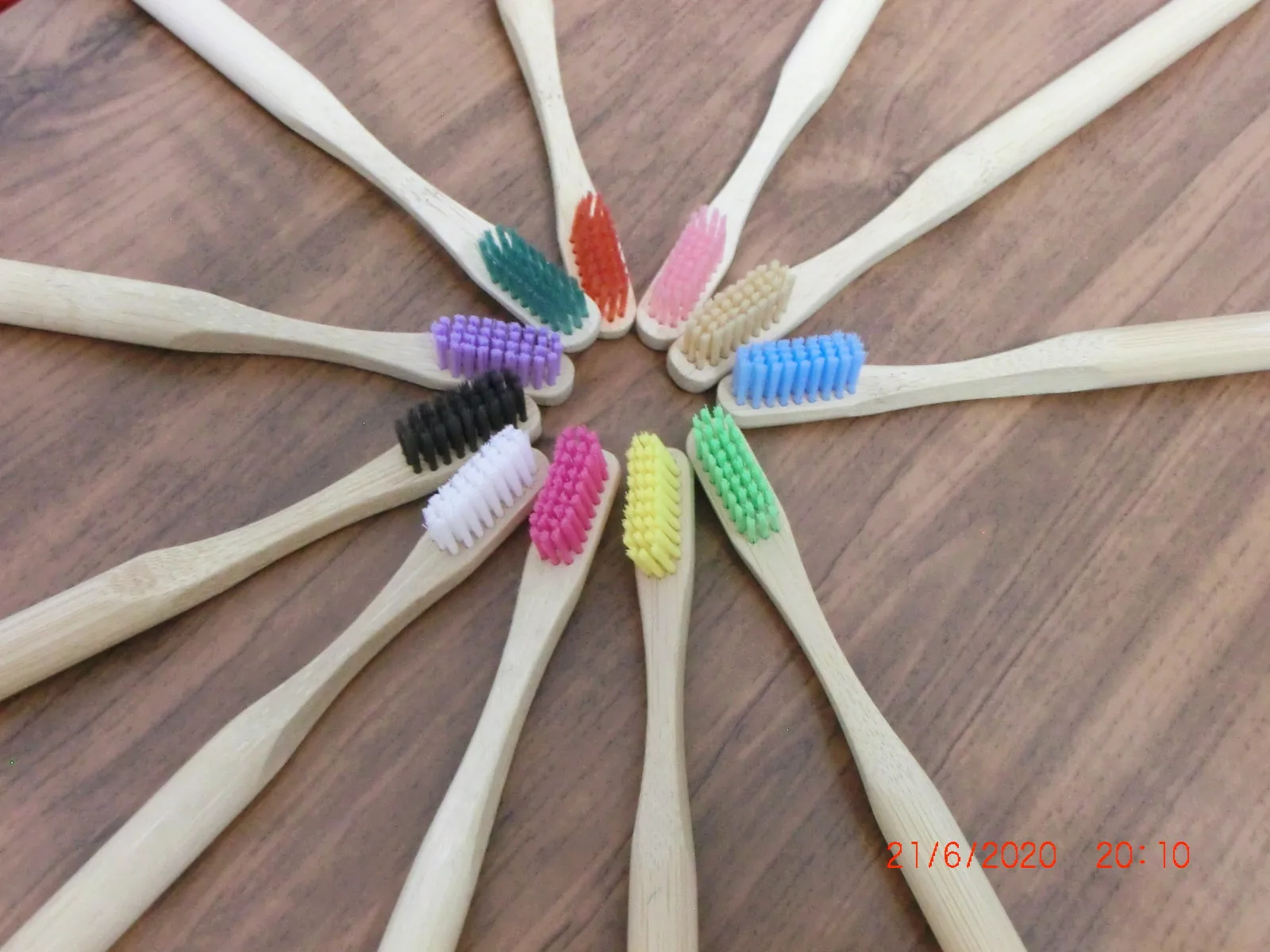 4 упаковки/набор Бамбуковая зубная щетка для взрослых средняя щетина Экологичная