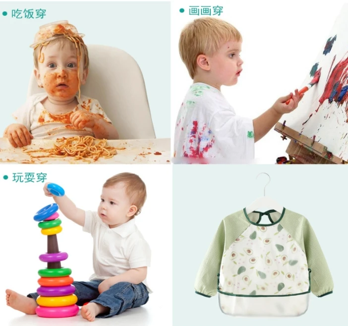 Детские нагрудники с рисунками из мультфильмов Водонепроницаемая детская