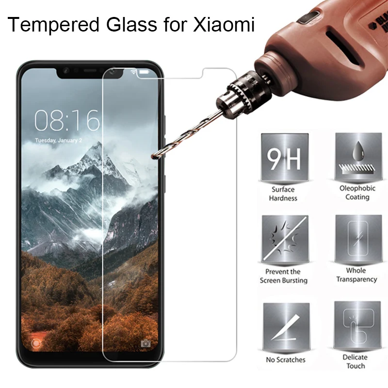 9H Tempered Glass for Pocophone F1 Screen Hard Xiaomi Mi A2 Lite A1 on Mi4 Mi5s Plus Mi6 Note 3 Mix 2S | Мобильные телефоны и