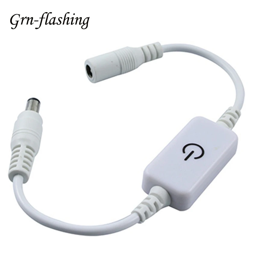 

DC Touch Sensor Switch Connector LED Strip Dimmer Controller Dimmable Female To Male Plug 5.5X2.1mm for 5V 12V 24V Tape Light