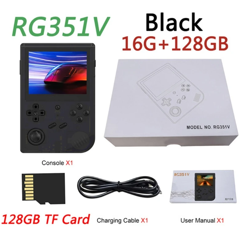 Карманная игровая ретро мини консоль X6HA RG351V 128G 3 5 дюймовый экран|Портативные