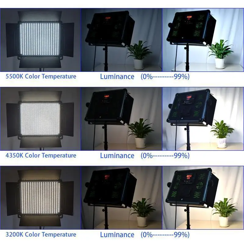 

Yidoblo 3 pcs LED Lamp camera light D528II 40W 1500 Lumen Professional Studio adjustable bio-color Photography led video light