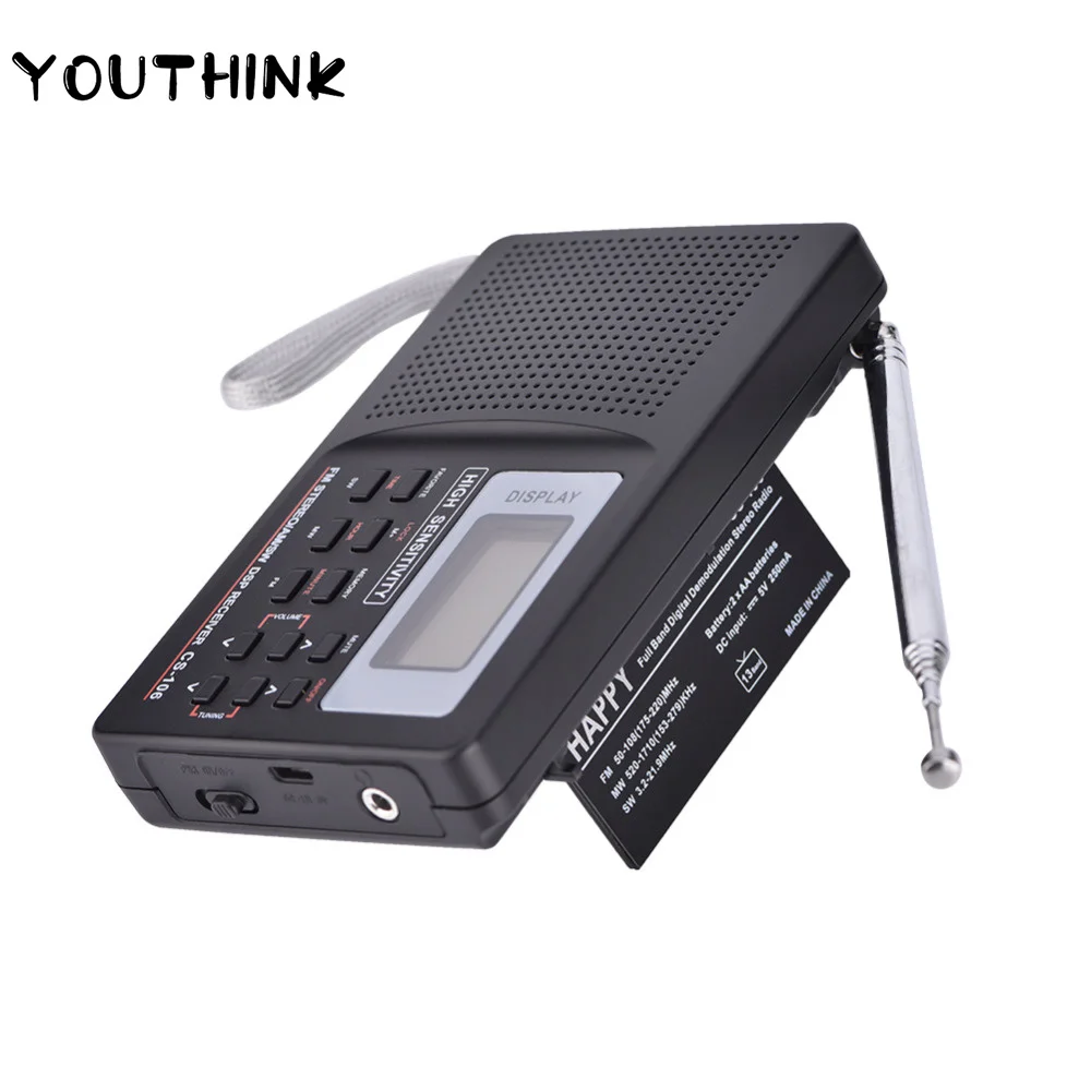 Портативный цифровой радиоприемник FM/AM/SW/LW/TV Sound с наушниками|Радиоприёмники| |