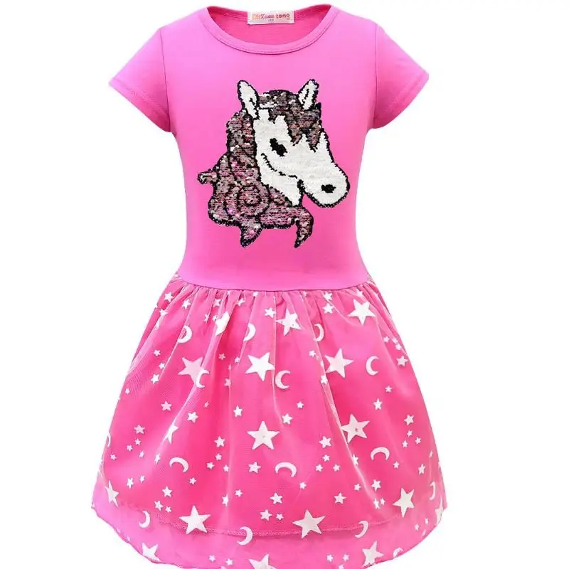 Новинка 2020 года Вечерние платья принцессы с единорогом для маленьких девочек