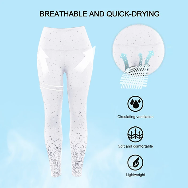 Брюки женские для йоги облегающие спортивные Леггинсы в горошек с завышенной